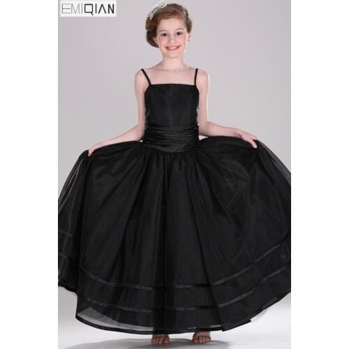 Free shipping New Arrival Spaghetti Straps A-Line Flowers Organza Flower Girl Dress