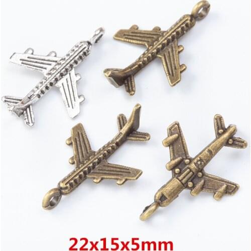 110 pieces of retro metal zinc alloy aircraft pendant for DIY handmade jewelry necklace making 7630