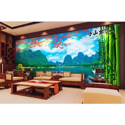 Custom photo wallpapers 3d murals wallpaper Chinese wind landscape TV setting wall decoration wallpaper for living room