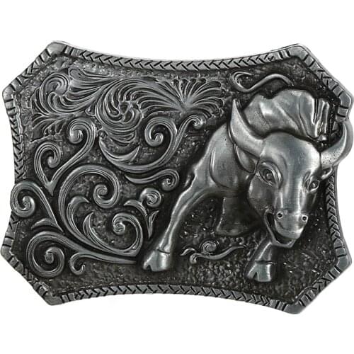 Black Bullfight Patton Western Belt Buckle Cowboy Rodeo Small Gold Belt Buckles for Men Women