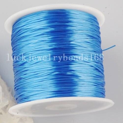 Free Shipping Women 1MM Blue Crystal Stretch Elastic Beading Cord 100M 1Pcs C3234