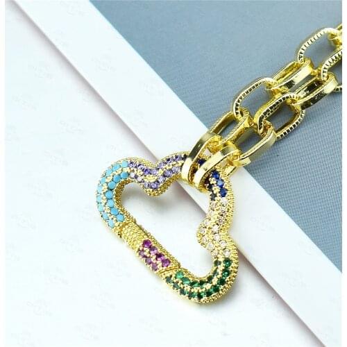 Luxurious Cloud Shape Rainbow AAA CZ Pendant Chunky Chain Necklace Bracelets Women/Girls Fashion Zircon Jewelry Gift