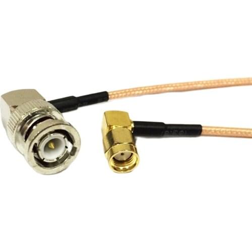 RP SMA male (female pin) right angle to BNC male RA 90 degree coax cable RG316 15cm 6" for Two Way Radio BaoFeng UV-5R