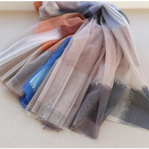 1M/lot 150cm wide 8 colors colorful coffee orange green mesh yarn lace cloth fabric ladies silk scarf shawl lace X036