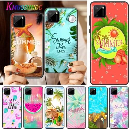 Hello Summer Coconut Silicone Cover For Realme V15 X50 X7 X3 Superzoom Q2 C11 C3 7i 6i 6s 6 Global Pro 5G Phone Case
