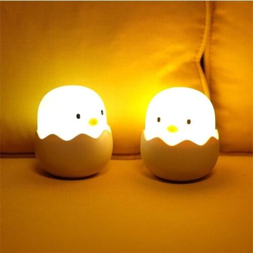 Silicone Chicken Egg Touch Sensor LED Night Light Child Baby Kids USB Charge Romantic Atmosphere Night Lamp WJ915
