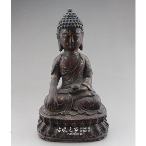 MOEHOMES Iron products statue of Buddha Sakyamuni Buddha is natural and old crafts home decorations metal crafts