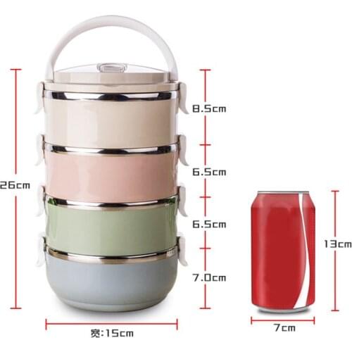 1/2/3/4 Layer Stainless Steel Thermal Insulated Lunch Box Bento Picnic Storage Mess Tin Food Jar For Students Outdoor Camping