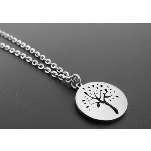 URKAY Jewelry Tree Of Life Necklace For Women Fashion Stainless Steel Tree Charm Pendant Gift For Lover