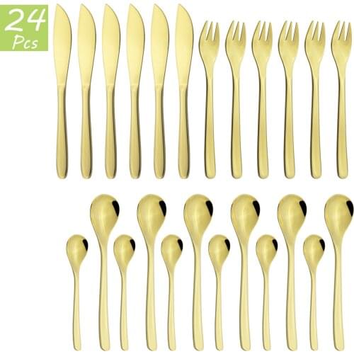 Western Colorful Cutlery Set 304 Stainless Steel Dinnerware Set Mirror Knives Fork Coffee Spoon Flatware Party Kitchen Tableware