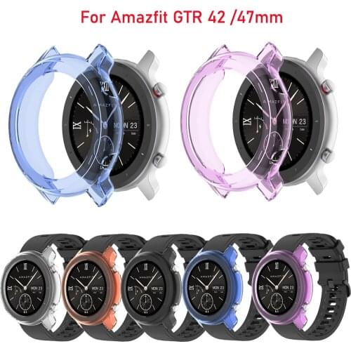 Screen Protector Slim Colorful Frame soft TPU Case Cover Protective Shell For Huami Amazfit gtr 42 47mm Smart Watch Accessories