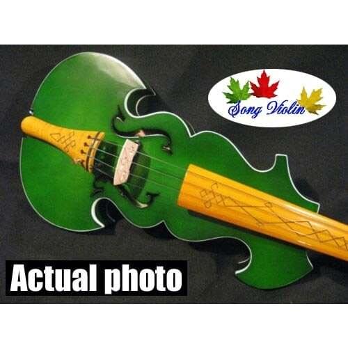 Green best model 4/4 electric violin +Acoustic violin #6058