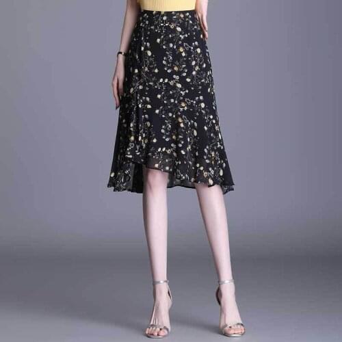 Women Pleated Tutu Tennis Beach Kawaii Skirt Jupe Punk Short Black Chiffon Floral Fishtail Skirts High Waist Bandage Sexy Summer