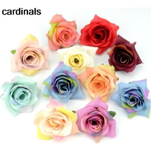 10pcs 5.5CM High Quality Artificial Gradual Peony Flower Heads For Home Wedding Decoration DIY Scrapbooking Flower Heads