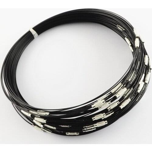 100pcs Steel Wire Bracelet Cord DIY Jewelry Making with Brass Screw Clasp for Jewelry Making DIY Bracelet Findings 225x1mm