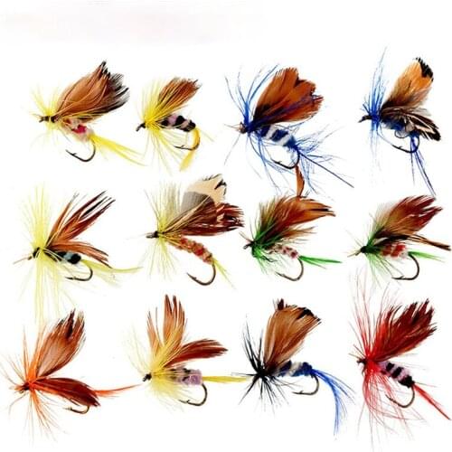 12Pcs/Set Insects Flies Fly Fishing Lures Bait High Carbon Steel Hook Fish Tackle With Super Sharpened Crank Hook Perfect Decoy