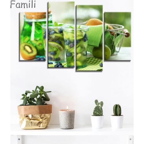 4pcs canvas painting fruit And Grapes Cheeses Wall Art Painting The Picture Print On Canvas Food Pictures For Home Decor Decorat