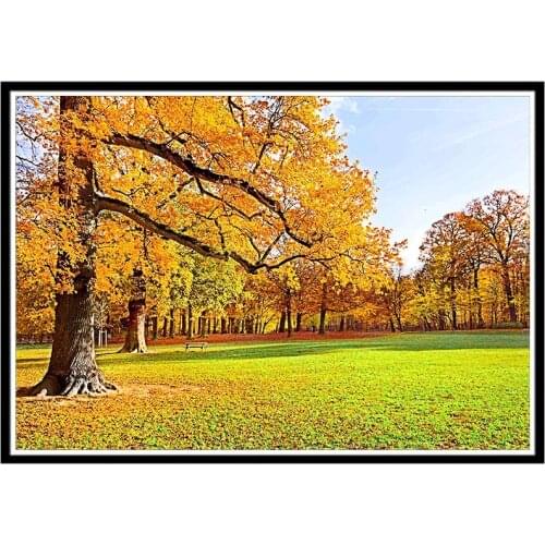 DIY 5D Diamond Painting Handmade Ginkgo Tree Round Diamond Landscape Embroidery Mosaic Home Decoration Pattern