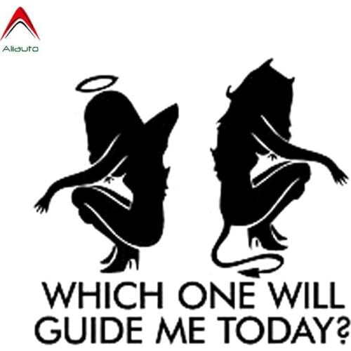 Aliauto Personality Car Stickers Sexy Angel or Devil Girl Silhouette Reflective Decal Waterproof Sunscreen Vinyl,13CM*12CM