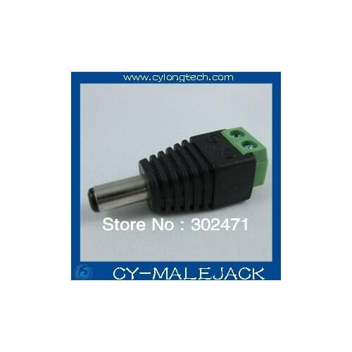Free Shipping 10pcs /lot 5.5mm 2.1 DC Power Male Jack Adapter Plug Connector for CCTV Camera r for CCTV video balun systems