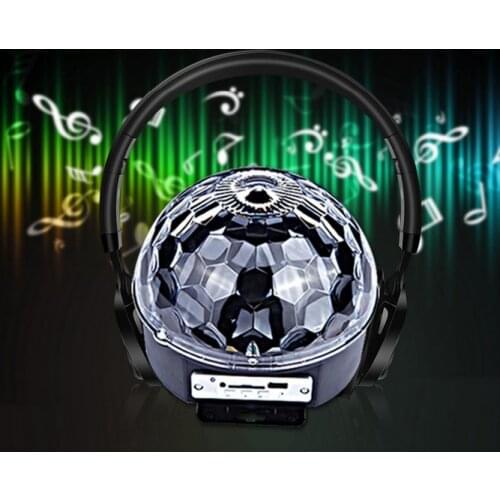 Bluetooth USB MP3 6LED/9LED RGB Remote control magic crystal ball ktv disco party colorful stage Sound LED magic ball Light