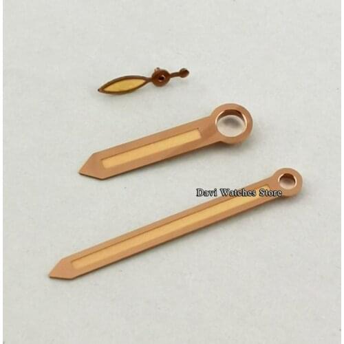 Parnis Rose Gold Watch Hands Yellow Luminous Hand Fit For ETA 6497 / 6498 Seagull ST3600 / ST3620 Series Movement