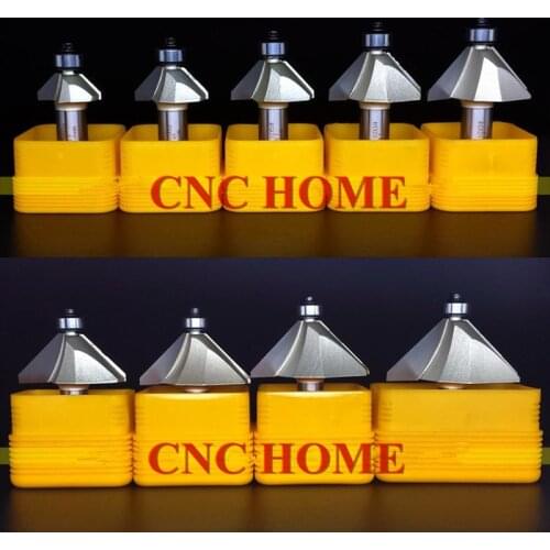 Arden 45 Degree Trimming Router Bits with Bearing Carbide Bevel knife Chamfering Milling Cutter 1/4" & 1/2" Shank Inch Size