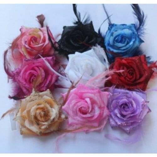 Headwear Hair clip Big rose headdress Party brooch Head Flower girl Women breast pin BD008