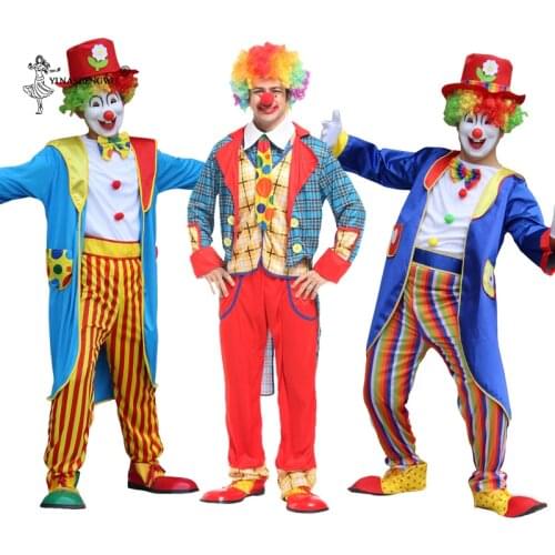 Halloween Adult Clown Costume Cosplay Naughty Harlequin Fancy Fantasia Infantil Party Carnival 27 Colors Stage Cosplay Clothing