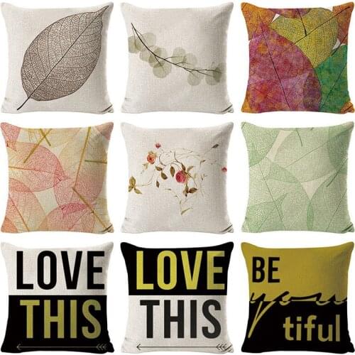 Leaves Cushion Cover Pillow Case Black Palm Tree Pillow Case Cover Rustic Country Home Accessories Toss Pillow 17X17 Cotton Line