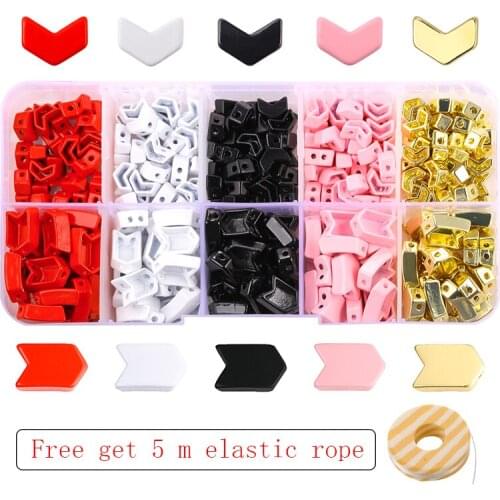 JUWANG 250 pcs\box Bohemian Enamel Tile Beads Sets Arrow Loose Beads Strand Beadeds Accessories For DIY Bracelets Jewelry Making