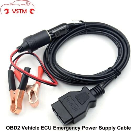 OBD II Vehicle ECU Emergency 12V Power Supply Cable Memory Saver with Alligator Clip EC5 Converter for Vehicle Car Auto Car
