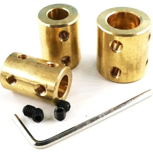 Cylindrical Rigid Shaft Coupling Height 22mm Pure Copper Motor Connecting Shaft Copper Sleeve DIY Model Accessories