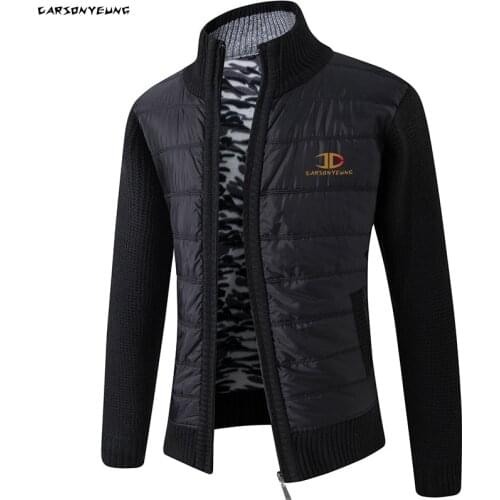 2021 Winter Sweater Coat Men Autumn Cardigan SweaterCoats Male Patchwork Fleece Full Zip Sweater Jackets Casual Knitwear Coats