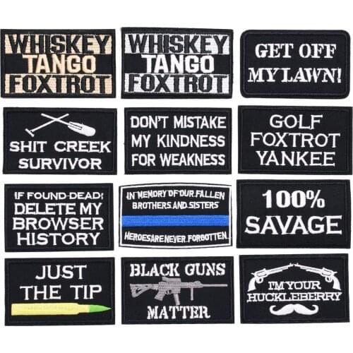 Letters Embroidery Patches Iron on Black White Slogan Badges DIY Thermo Stickers for Clothes Hole Patch Decorative Appliques