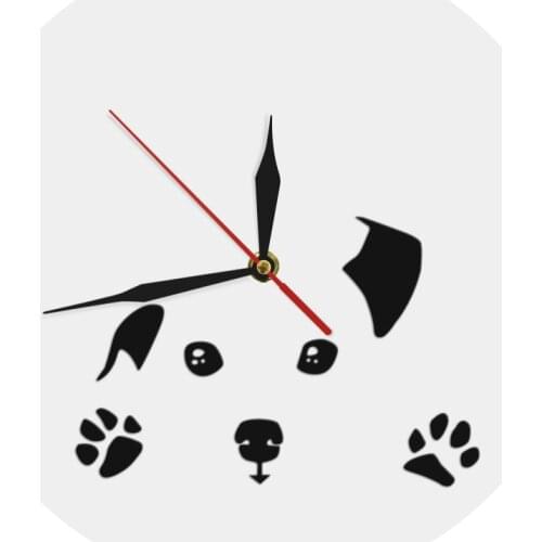 Peeping Dog Wall Clock Abstract Doggy Wall Art Home Decor Pug Dog Peeping On The Clock Hand Craft Clock Humour Animal Lover Gift