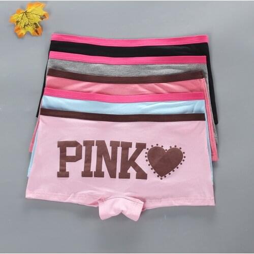 4 Pcs/lot Girls' Underwear Boxer Shorts Womens Four-corner Cotton Underwear Letter Printed Summer Breathable Underwear