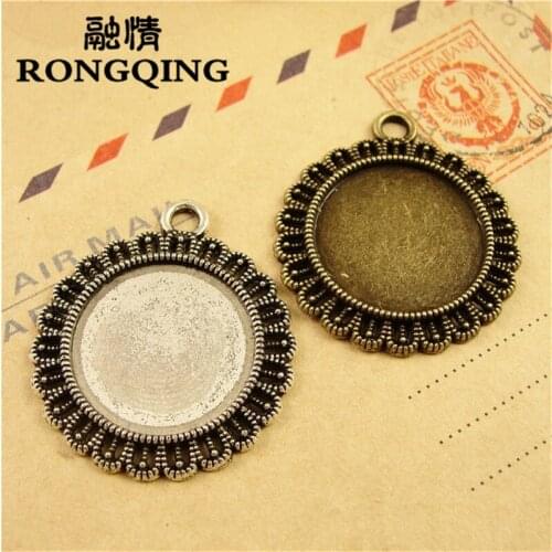 RONGQING 50pcs/lot Circular Round Cabochon Base 20mm DIY Sieraden Maken Creative Necklace Pendant Charms Accessories