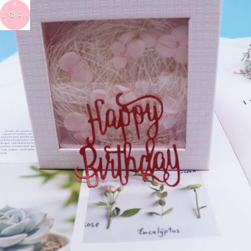 Happy Birthday Letter Metal Cutting Dies Scrapbooking Album Cards Making Crafts Embossing Stencil Stamps Slimline Dies