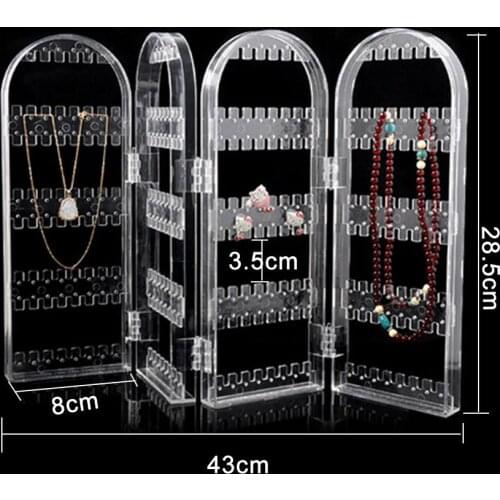 Folding Transparent 240 Holes Stud Earring Holder Organizer Jewelry Display Rack