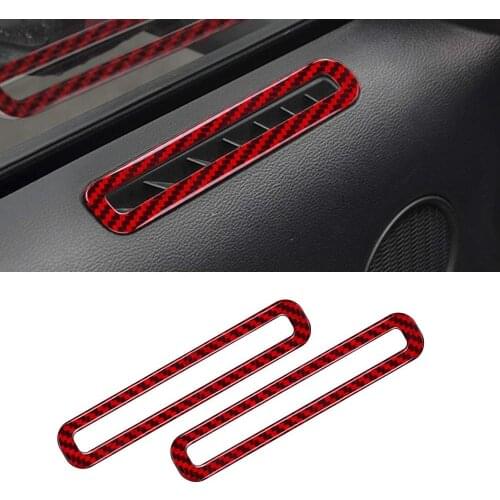 Compatible with Interior Carbon Fiber Car Door Air Conditioner Outlet Vent Sticker for Ford Mustang 2015-2020