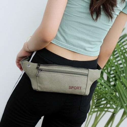 Sports Mens Running Bag Canvas Womens Hidden Anti-Theft Close Fit Waist Bag Mens and Womens Travel Riding Bag
