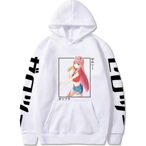 Kawaii Zero Two Hoodie Darling In The Franxx Printed Hoodies Men/women Causal Streetwear
