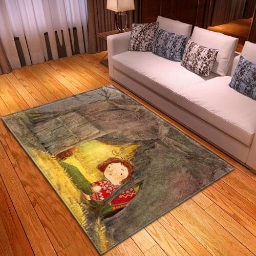 Entrance mat fun tree and rabbit non-slip doormat kitchen decorative rug carpet