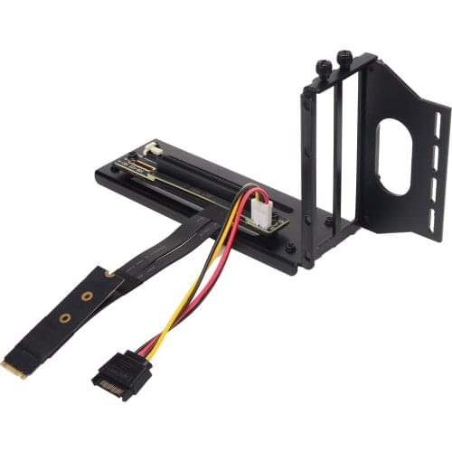 M.2 MKEY Nvme to PCI Express x16 Graphics Cards Mining Motherboard Adapter Cable PCI-E 16x Vertical Graphics Card Holder Kit