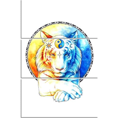 Inner Balance by JoJoesArt HD print 3 piece canvas art Psychedelic Lion ArtSailing Decoration Wall Pictures For Bedroom CU-3222C