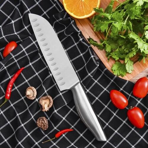 7 inch Japanese Chef Knife Kitchen Santoku Knife Stainless Steel Household Multi-Purpose Meat Vegetable Fruit Slicing Knife