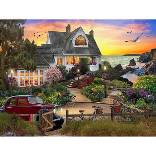 YIKEE diamond painting Scenery house，cross stitch diamond,diamond mosaic paintings Y1767