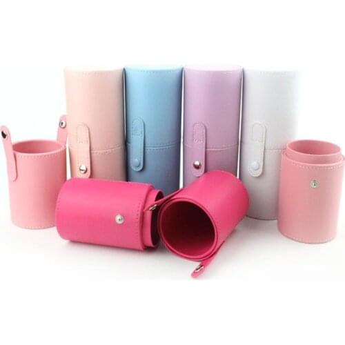 PU Leather Makeup Storage Holder Cosmetic Cup Case Box for Makeup Brush Pen