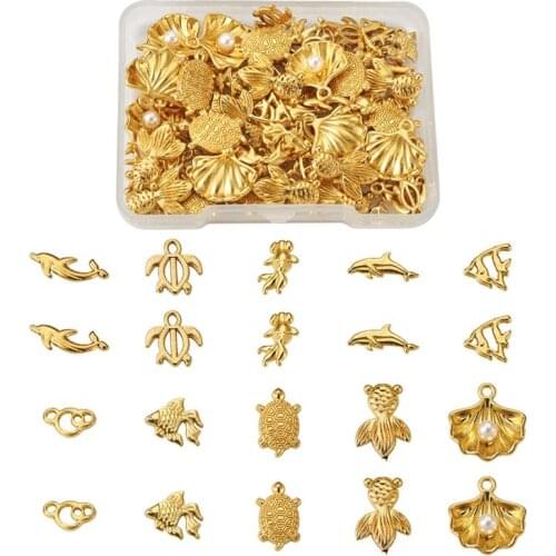 1 Box Alloy Cabochons For DIY UV Epoxy Resin Pressed Animal Flower Star DIY Jewelry Making Nail Decoration Findings